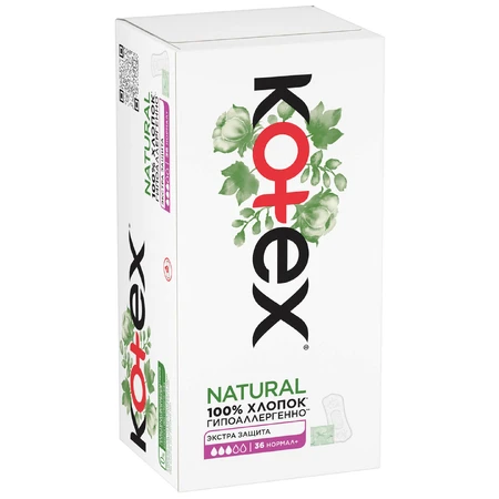 Щоденні прокладки Kotex Natural Normal+ 36 шт.: ціни та характеристики