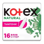 Тампони Kotex Natural Super 16 шт.: ціни та характеристики