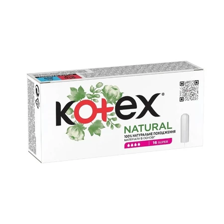 Тампони Kotex Natural Super 16 шт.: ціни та характеристики