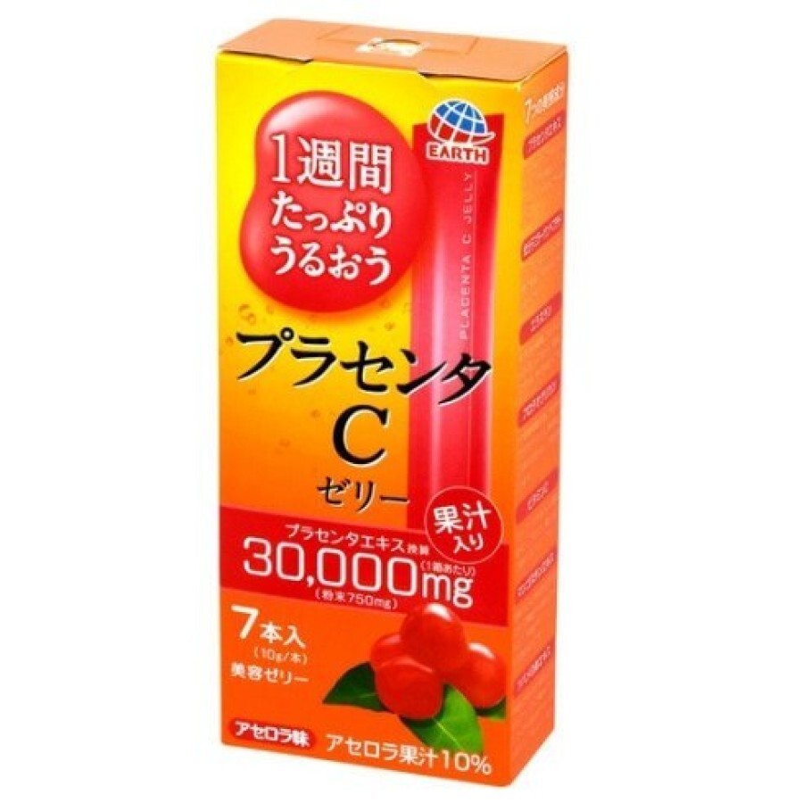 Японская питьевая плацента Earth Placenta C Jelly Acerola в форме желе со вкусом ацеролы, 70 г, на 7 дней: цены и характеристики