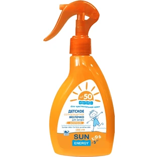 Детское солнцезащитное молочко для загара Sun Energy Kids для чувствительной кожи SPF 50+ ,200 мл