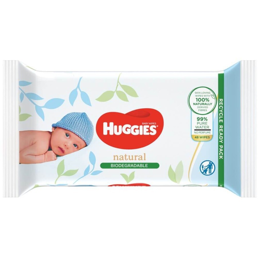 Дитячі вологі серветки Huggies Natural 48 шт: ціни та характеристики