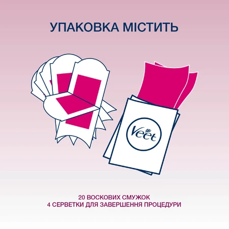 Восковые полоски Veet Easy-Gelwax для нормальной кожи лица 20 шт.: цены и характеристики
