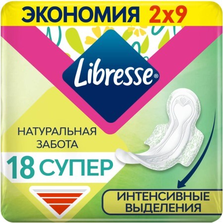 Гігієнічні прокладки Libresse Natural Care Ultra Super 18 шт