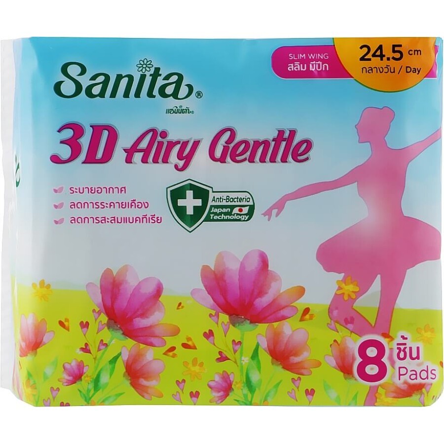 Гигиеническая прокладка Sanita 3D Airy Gentle Slim Wing 24.5 см 8 шт.: цены и характеристики