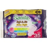 Гигиенические прокладки Sanita Soft&Fit Relax Night Wing 35 см 4 шт.
