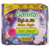 Гигиенические прокладки Sanita Soft&Fit Relax Night Wing Cottony Soft 35 см 8 шт.