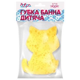 Губка для купання Добра Господарочка Котик 120 х 95 х 40 мм