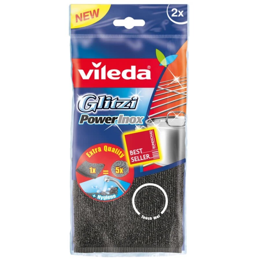 Губки кухонні Vileda Inox Power Pad металеві 2 шт.: ціни та характеристики
