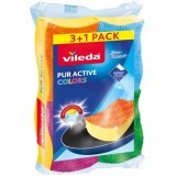Губки кухонные Vileda Pur Active Color для тефлона 4 шт.