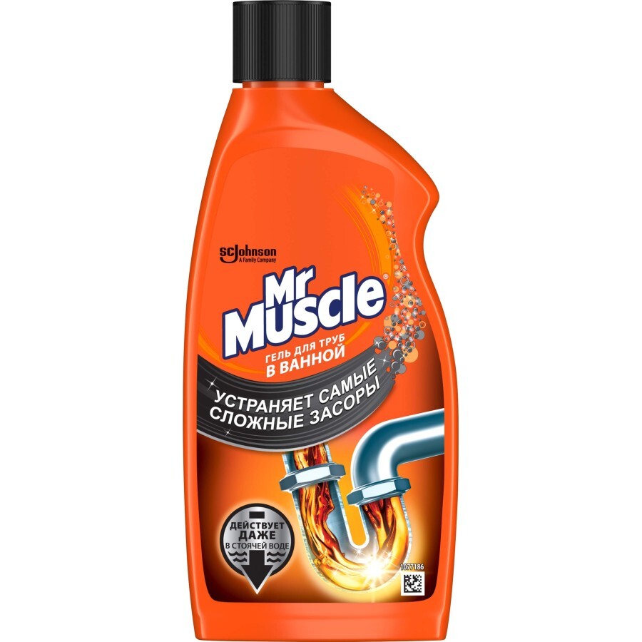 Средство для прочистки труб Mr Muscle гель против тяжелых засоров в ванной 500 мл: цены и характеристики