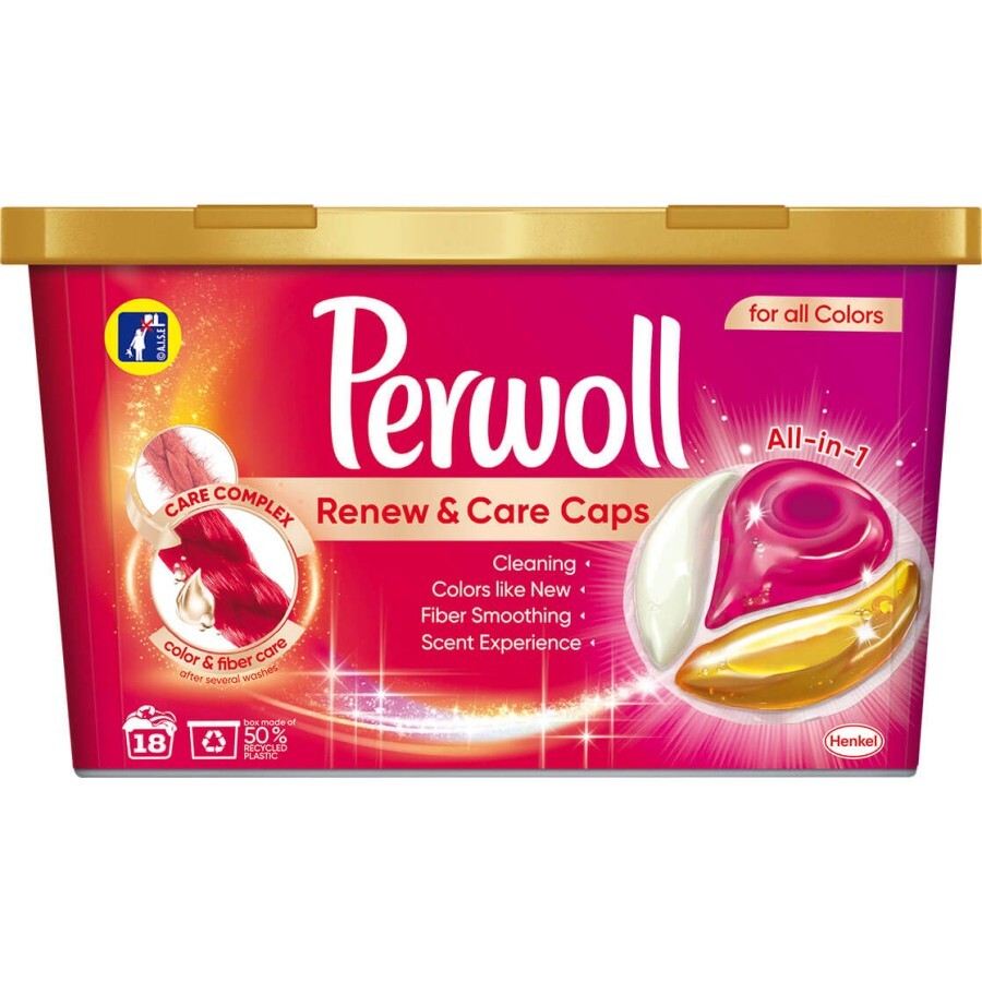 Капсулы для стирки Perwoll All-in-1 для цветных вещей 18 шт.: цены и характеристики