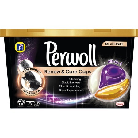 Капсулы для стирки Perwoll All-in-1 для черных и темных вещей 18 шт.