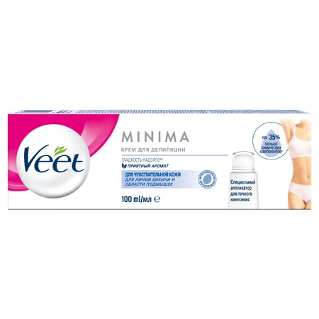 Крем для депиляции Veet Minima для чувствительной кожи с аппликатором 100 мл: цены и характеристики