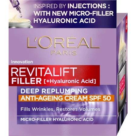 Крем для обличчя L'Oreal Paris Revitalift Filler Х3 Антивіковий SPF-50 50 мл: ціни та характеристики