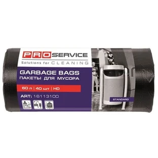 Мусорные пакеты PRO service Standard HD Черные 60 л 40 шт.