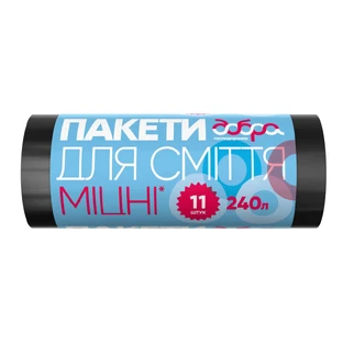 Пакеты для мусора Добрая Хозяйка супер крепкие черные 240 л 11 шт.