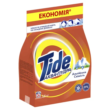 Пральний порошок Tide Аква-Пудра Альпійська свіжість 3.6 кг: ціни та характеристики