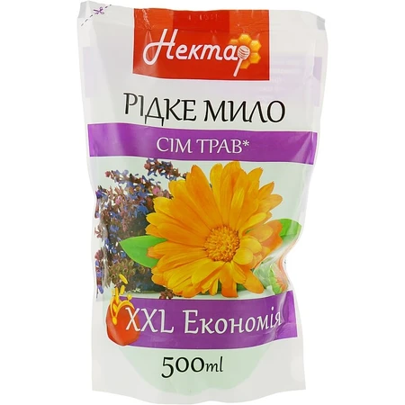 Жидкое мыло Нектар Семь трав дой-пак 500 мл: цены и характеристики