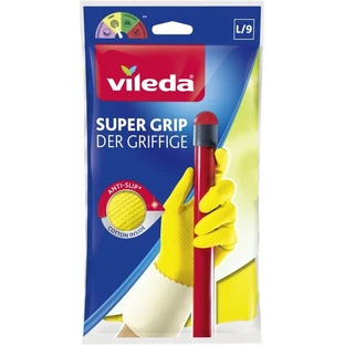 Перчатки хозяйственные Vileda Super Grip латексные L 1 пара