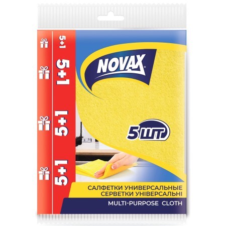 Серветки для прибирання Novax універсальні 5+1 шт.
