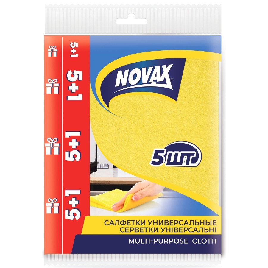 Салфетки для уборки Novax универсальные 5+1 шт.: цены и характеристики