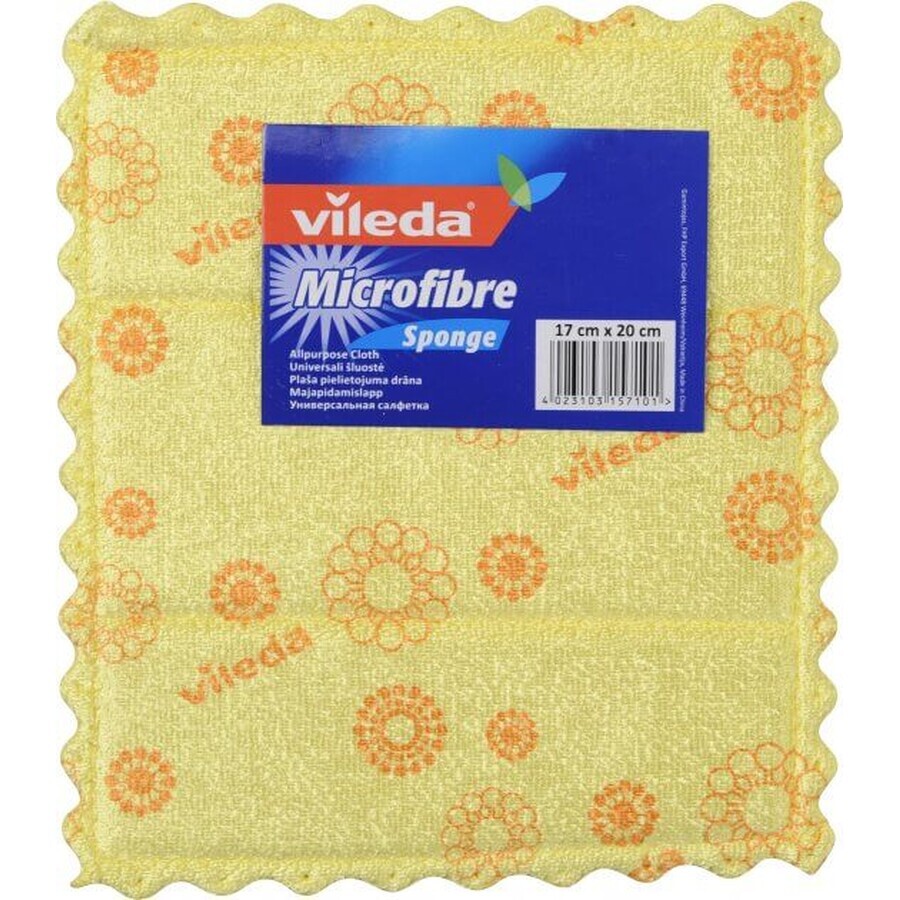 Серветки для прибирання Vileda Micro and Sponge для посуду 1 шт.: ціни та характеристики