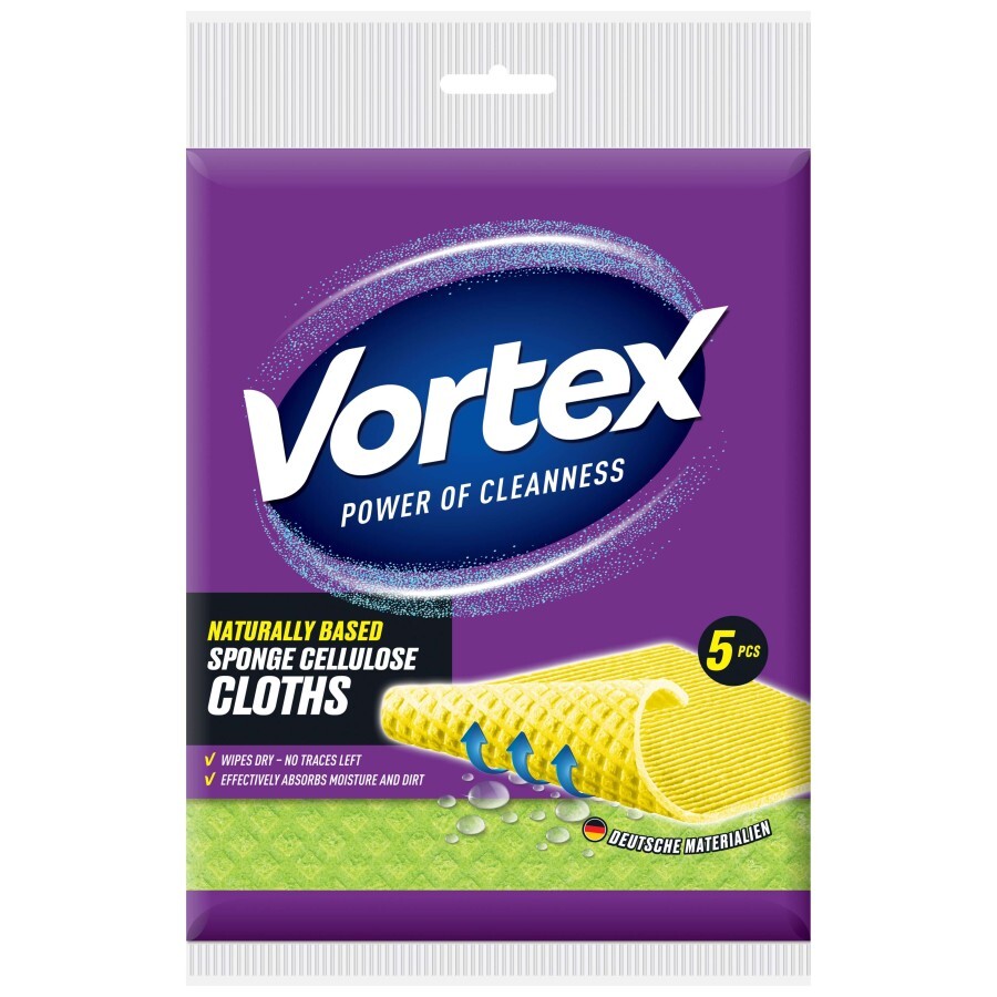Серветки для прибирання Vortex губчаті 5 шт.: ціни та характеристики