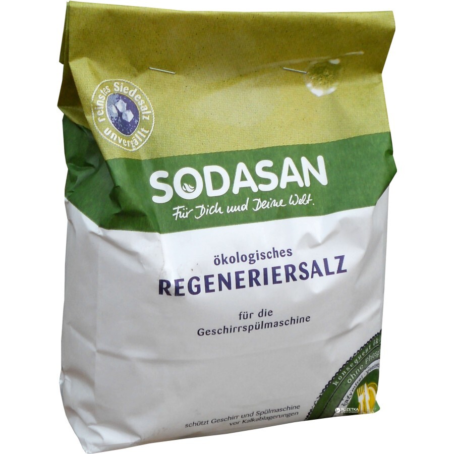 Сіль для посудомийних машин Sodasan органічна регенерована 2 кг: ціни та характеристики