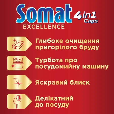 Таблетки для посудомийних машин Somat Excellence 65 шт. : ціни та характеристики
