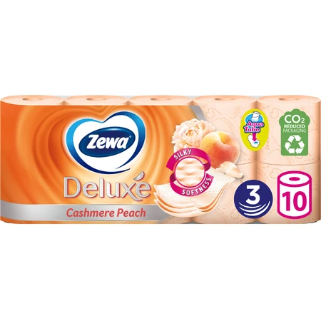 Туалетная бумага Zewa Deluxe Персик 3 слоя 10 рулонов: цены и характеристики