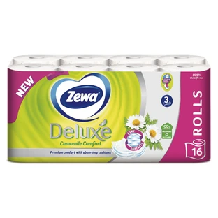 Туалетная бумага Zewa Deluxe Ромашка 3 слоя 16 рулонов
