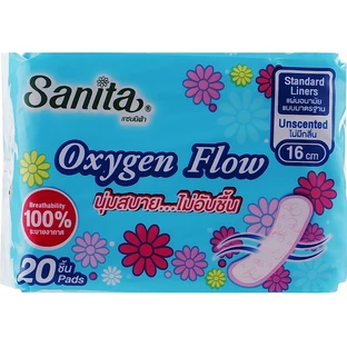 Ежедневные прокладки Sanita Oxygen Flow 16 см 20 шт.