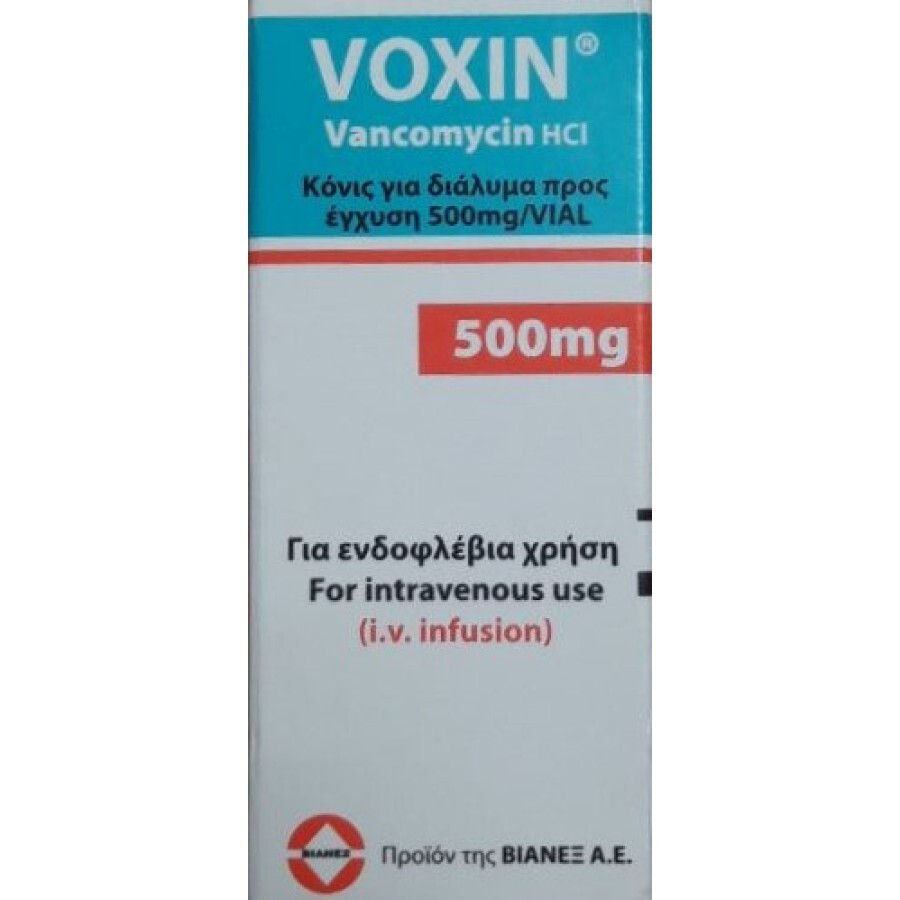 Voxin 500 мг действующее вещество ванкомицин №1: цены и характеристики