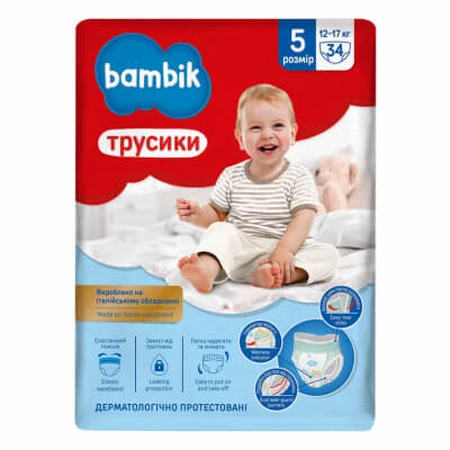 Подгузники-трусики Bambik 5 (12-17 кг) 34 шт: цены и характеристики