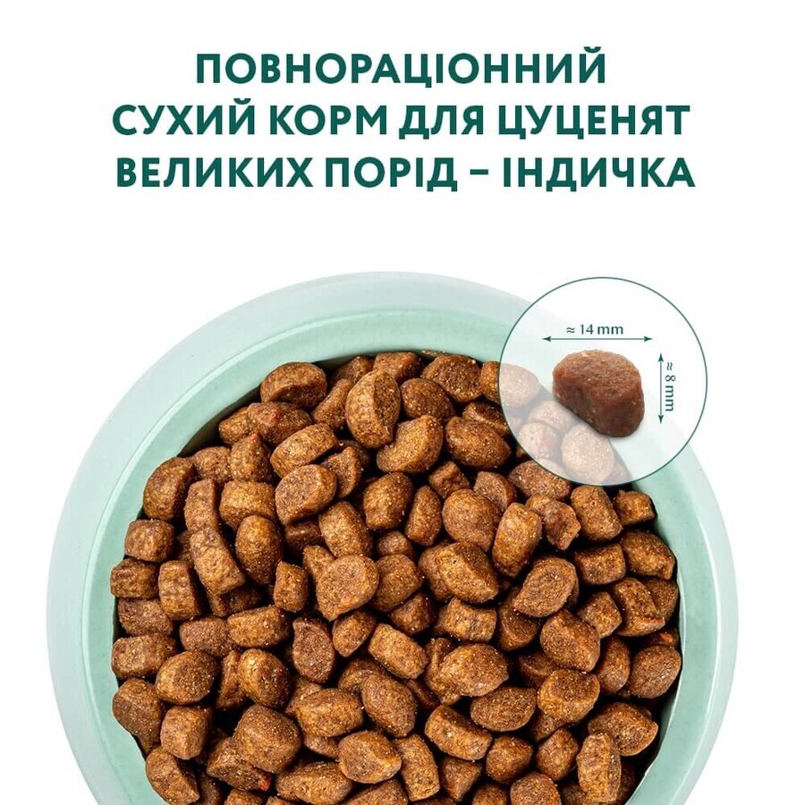 Сухий корм для цуценят великих порід зі смаком індички 12 кг: ціни та характеристики