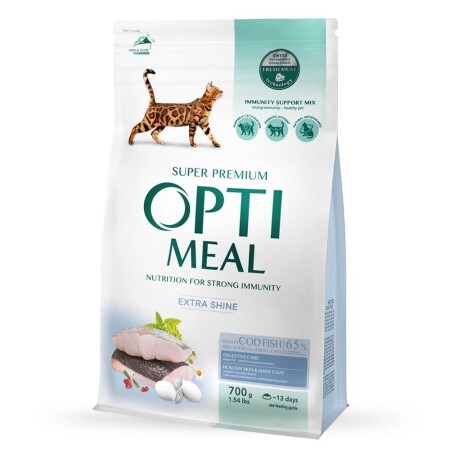 Сухой корм для кошек Optimeal со вкусом трески 700 г 