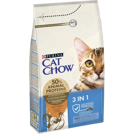Сухой корм для кошек Purina Cat Chow Feline 3 в 1 с индейкой 1.5 кг: цены и характеристики
