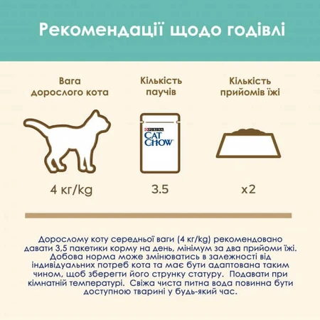 ВОЛОГИЙ КОРМ ДЛЯ КІШОК PURINA CAT CHOW HAIRBALL З КУРКОЮ ТА ЗЕЛЕНОЮ КВАСОЛЕЮ В ЖЕЛЕ 85Г : ціни та характеристики