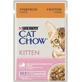 Вологий корм для кішок Purina Cat Chow Kitten з індичкою та цукіні в желе 85г