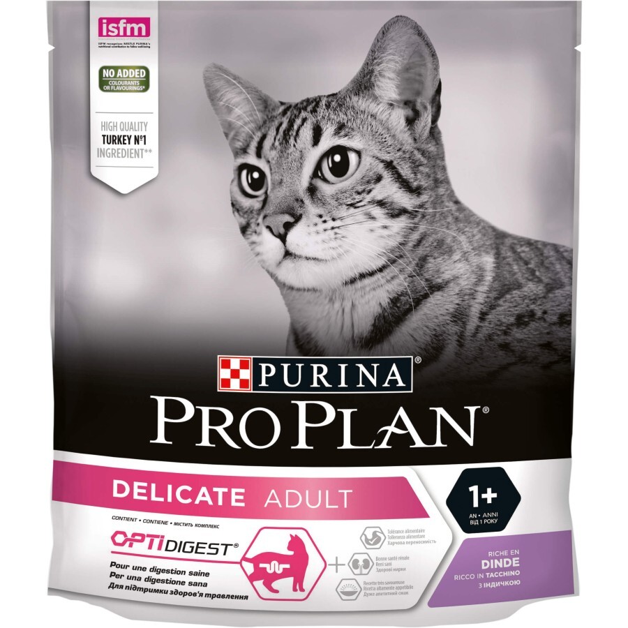 Сухой корм для кошек Purina Pro Plan Delicate Adult 1 + с индейкой 400 г: цены и характеристики