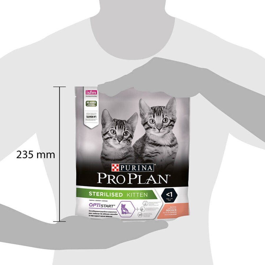 Сухой полнорационный корм для стерилизованных котят Purina Pro Plan Sterilised с лососем 400 г : цены и характеристики