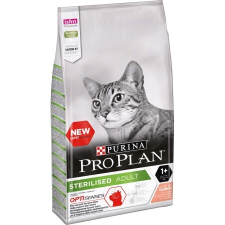 Сухий корм для стерилізованих кішок і котів Purina Pro Plan Sterilised Adult 1+ з лососем 10 кг