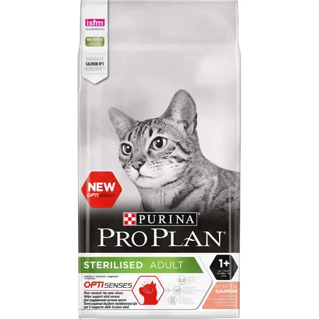 Сухий корм для стерилізованих кішок і котів Purina Pro Plan Sterilised Adult 1+ з лососем 10 кг: ціни та характеристики
