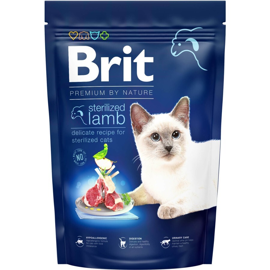 Сухой корм для кошек Brit Premium by Nature Cat Sterilized Lamb 1.5 кг: цены и характеристики