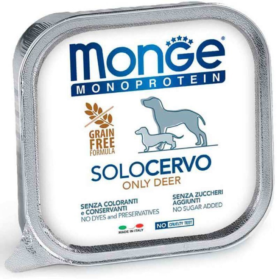 Консервы для собак Monge Dog Solo 100% оленина 150 г: цены и характеристики