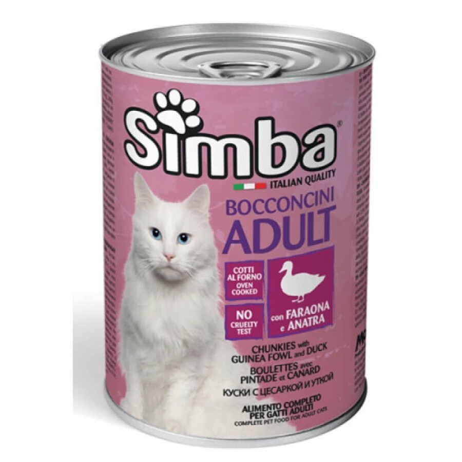 Консервы для кошек Simba Cat Wet цесарка с уткой 415 г: цены и характеристики