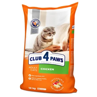 UAnimals Сухой корм для кошек Club 4 Paws премиум. Со вкусом курицы 14 кг