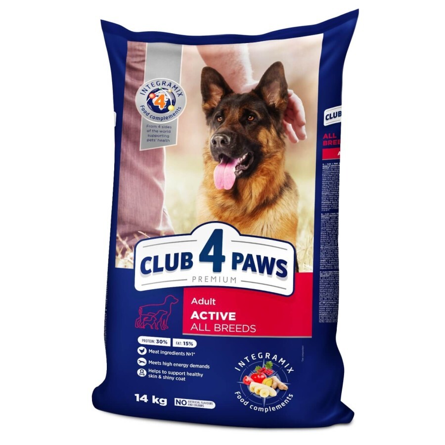 Сухой корм для собак Club 4 Paws премиум. Актив 14 кг: цены и характеристики