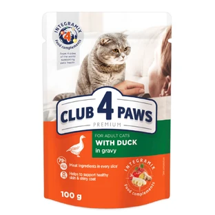 Вологий корм для кішок Club 4 Paws в соусі з качкою 100 г